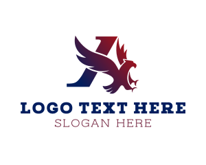 Athlete - Eagle Athletics Letter A logo design