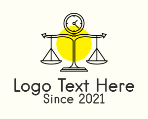Weighing Scale - Law Firm Clock logo design