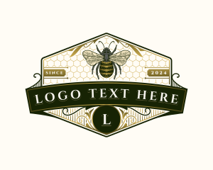 Badge - Vintage Organic Honeybee logo design