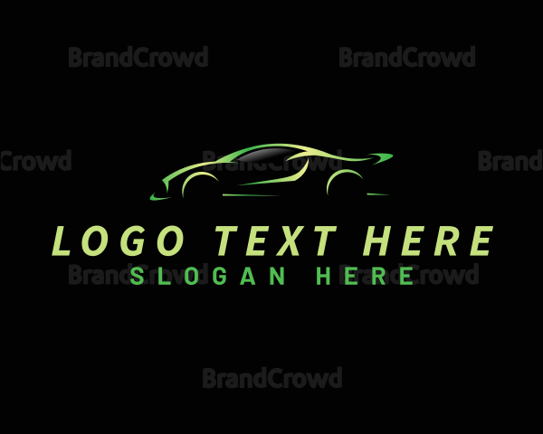 Green Sports Car Automotive Logo