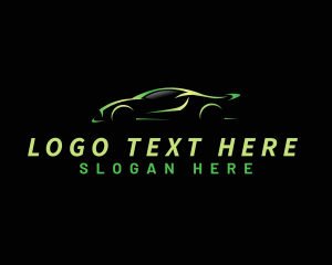 Car - Green Sports Car Automotive logo design