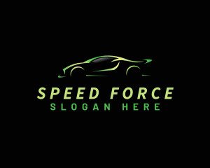 Green Sports Car Automotive logo design