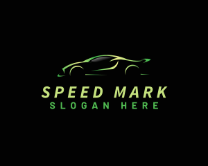 Green Sports Car Automotive logo design