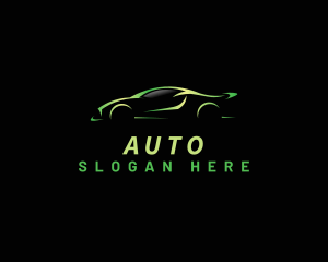 Green Sports Car Automotive logo design