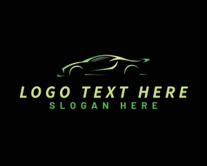 Driver - Green Sports Car Automotive logo design