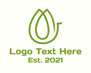 Green - Abstract Leaf Bird logo design