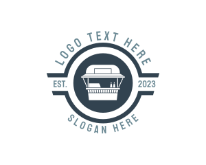 Badge - Food Cart Market Trolley logo design