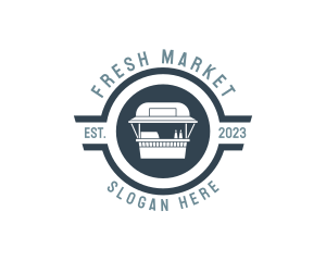 Market - Food Cart Market Trolley logo design