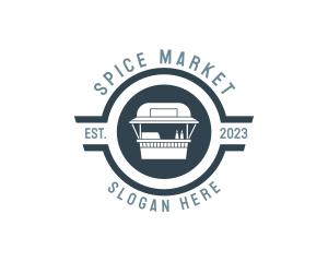 Food Cart Market Trolley logo design