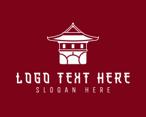 Tourist - Japanese Architecture Pagoda Structure logo design