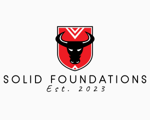 Buffalo - Bull Fight Shield logo design
