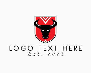 Cow - Bull Fight Shield logo design