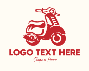 Moped - Red Scooter Motorbike logo design