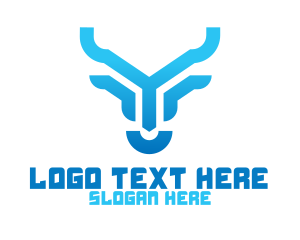 Gradient Bull Technology logo design