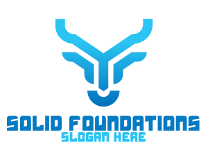 Buffalo - Gradient Bull Technology logo design