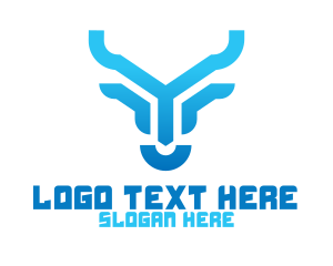 Modern - Gradient Bull Technology logo design