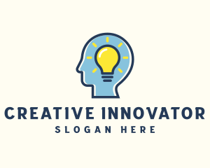 Inventor - Engineer Lightbulb Head logo design