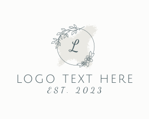 Wreath - Watercolor Flower Leaf Cosmetics logo design