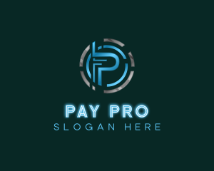 Salary - Coin Crypto Letter P logo design