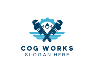 Cog Wrench Plumbing logo design