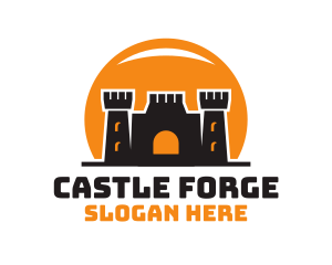 Sun Medieval Castle logo design