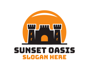 Sun Medieval Castle logo design