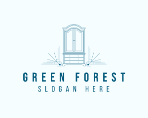 Minimalist Wood Cabinet logo design