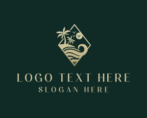 Caribbean - Luxury Tropical Beach logo design