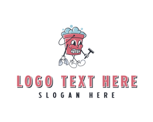 Clean - Bucket Disinfection Cleaning logo design