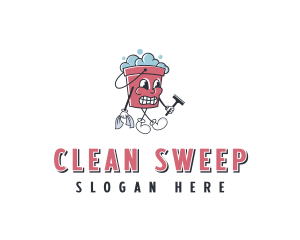 Custodian - Bucket Disinfection Cleaning logo design