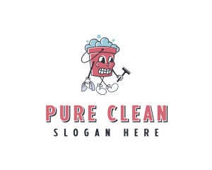 Bucket Disinfection Cleaning logo design