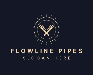 Mechanic Pipe Wrench  logo design