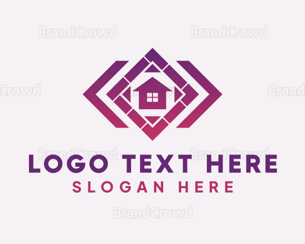 House Tile Flooring Logo