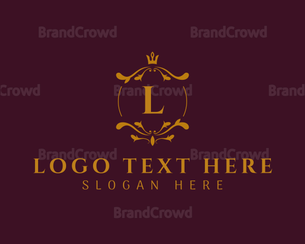 Ornamental Wreath Royal Crown Logo