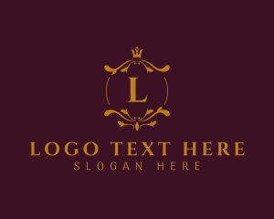 Premium Brand - Ornamental Wreath Royal Crown logo design