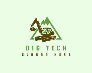Quarry Digging Excavator logo design