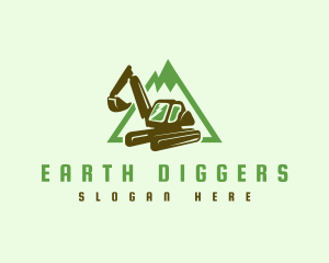 Digging - Quarry Digging Excavator logo design