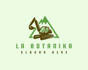 Backhoe - Quarry Digging Excavator logo design