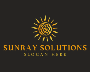 Abstract Swirly Sun  logo design