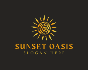 Abstract Swirly Sun  logo design