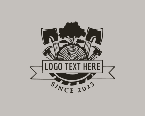 Axe - Carpenter Tools Forest logo design