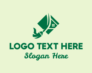 Green - House Sweep Cleaning logo design