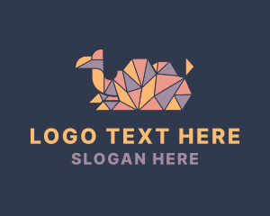 Polygon - Geometric Camel Mosaic logo design