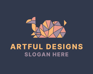 Geometric Camel Mosaic logo design