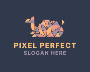 Geometric Camel Mosaic logo design