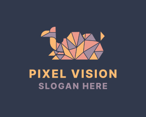 Geometric Camel Mosaic logo design