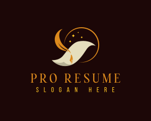 Resume - Writing Quill Pen logo design