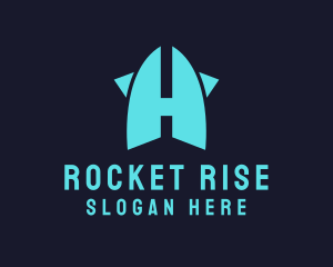 Launch - Rocket Launch Letter H logo design