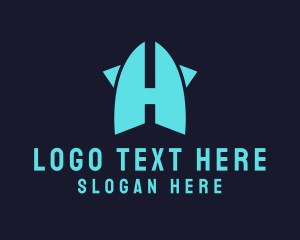 Digital Solution - Rocket Launch Letter H logo design