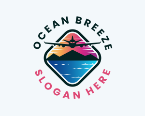 Seashore - Airplane Travel Beach logo design